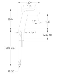 Dynamica 88 Wash basin mixer, 170 mm high, center distance 125 mm long, without pop-up drain by Fir Italia - view 2