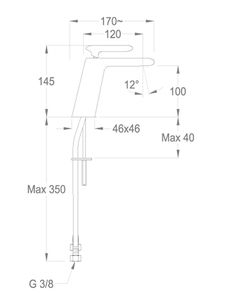 Dynamica 88 Wash basin mixer, 145 mm high, center distance 120 mm long, without pop-up drain by Fir Italia - view 2