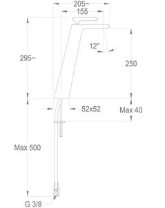 Dynamica 88 Wash basin mixer, 295 mm high, center distance 155 mm long, without pop-up drain by Fir Italia - view 2