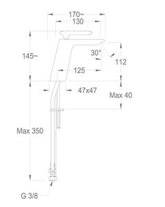 Dynamica 88 Wash basin/bidet mixer, 145 mm high, center distance 125 mm long, without pop-up drain by Fir Italia - view 2