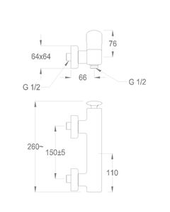 Dynamica 88 Wall-mounted shower mixer with flex hose connection by Fir Italia - view 2