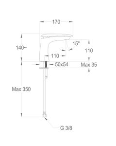 Synergy Cover 94 Wash basin mixer, 140 mm high, center distance 110 mm long, without pop-up drain by Fir Italia - view 2