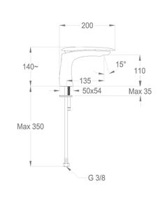 Synergy Cover 94 Wash basin mixer, 140 mm high, center distance 135 mm long, without pop-up drain by Fir Italia - view 2