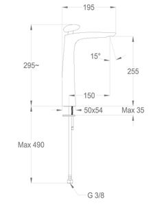 Synergy Stone 95 Wash basin mixer, 295 mm high, center distance 150 mm long, without pop-up drain by Fir Italia - view 2