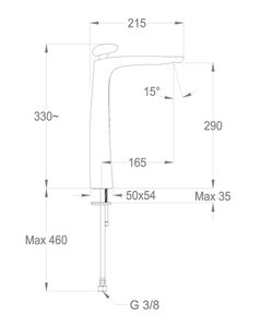 Synergy Stone 95 Wash basin mixer, 330 mm high, center distance 165 mm long, without pop-up drain by Fir Italia - view 2
