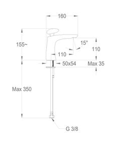 Synergy Stone 95 Wash basin mixer, 155 mm high, center distance 110 mm long, without pop-up drain by Fir Italia - view 2
