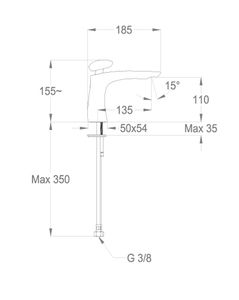Synergy Stone 95 Wash basin mixer, 155 mm high, center distance 135 mm long, without pop-up drain by Fir Italia - view 2