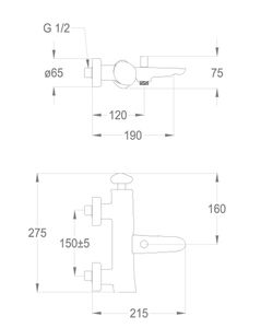 Synergy Stone 95 Wall-mounted bath mixer with diverter and flex hose connection by Fir Italia - view 2