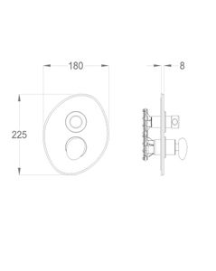 Synergy Stone 95 External part for wall-mounted built-in shower mixer with two-way diverter by Fir Italia - view 2