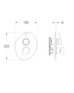 Synergy Stone 95 External part for wall-mounted built-in shower mixer with three-way diverter by Fir Italia - view 2