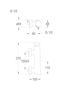 Synergy Stone 95 Wall-mounted shower mixer with flex hose connection by Fir Italia - view 2