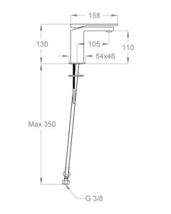 Playone 90 Wash basin mixer, 130 mm high, center distance 105 mm long, without pop-up drain by Fir Italia - view 2
