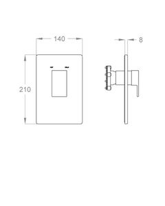 Playone 90 External part for wall-mounted built-in one-way shower mixer by Fir Italia - view 2