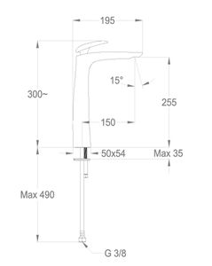 Synergy Open 93 Wash basin mixer, 300 mm high, center distance 150 mm long, without pop-up drain by Fir Italia - view 2