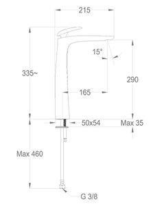 Synergy Open 93 Wash basin mixer, 335 mm high, center distance 165 mm long, without pop-up drain by Fir Italia - view 2