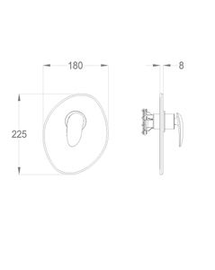 Synergy Open 93 External part for wall-mounted built-in one-way shower mixer by Fir Italia - view 2