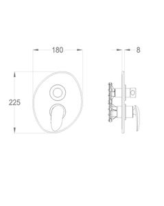 Synergy Open 93 External part for wall-mounted built-in shower mixer with two-way diverter by Fir Italia - view 2