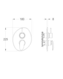Synergy Open 93 External part for wall-mounted built-in shower mixer with four-way diverter by Fir Italia - view 2