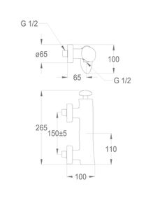 Synergy Open 93 Wall-mounted shower mixer with flex hose connection by Fir Italia - view 2