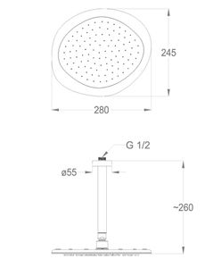 Synergy shower heads Ceiling-mounted shower head 280x245 mm, 260 mm high by Fir Italia - view 2