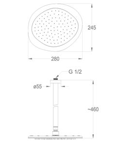 Synergy shower heads Ceiling-mounted shower head 280x245 mm, 460 mm high by Fir Italia - view 2