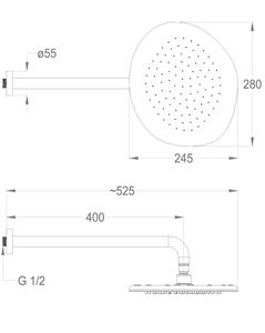 Synergy shower heads Wall-mounted shower head 280x245 mm by Fir Italia - view 2
