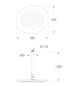 Synergy shower heads Ceiling-mounted shower head 280x245 mm, 260 mm high by Fir Italia - view 2