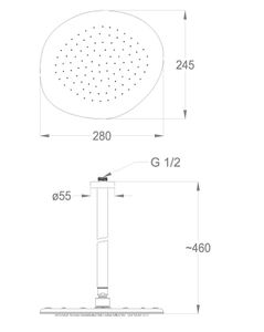 Synergy shower heads Ceiling-mounted shower head 280x245 mm, 460 mm high by Fir Italia - view 2