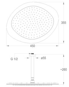 Synergy shower heads Ceiling-mounted shower head 450x355 mm, 260 mm high by Fir Italia - view 2