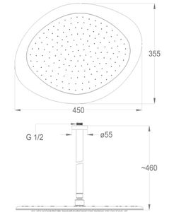 Synergy shower heads Ceiling-mounted shower head 450x355 mm, 460 mm high by Fir Italia - view 2