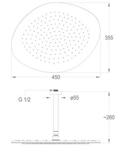 Synergy shower heads Ceiling-mounted shower head 450x355 mm, 260 mm high by Fir Italia - view 2