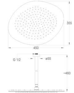 Synergy shower heads Ceiling-mounted shower head 450x355 mm, 460 mm high by Fir Italia - view 2