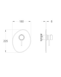 Synergy Open 93 External part for wall-mounted built-in thermostatic shower mixer with stop valve by Fir Italia - view 2