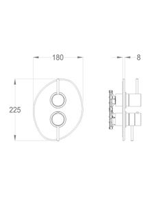 Synergy Open 93 External part for wall-mounted built-in thermostatic shower  mixer with stop valve and three-way diverter by Fir Italia - view 2