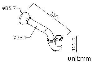 Bathroom Accessories - 1-1/2 P-Trap W/Cleanout (260mm J-Bending Pipe) by JUSTIME - view 5