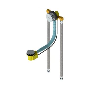 Still One Series - Bath Mixer W/Pop-Up Waste & Overflow & Elbow Connectors & 60cm Braided Hoses by JUSTIME - view 2
