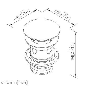Bathroom Accessories - Push-Button Drain With Overflow by JUSTIME - view 5
