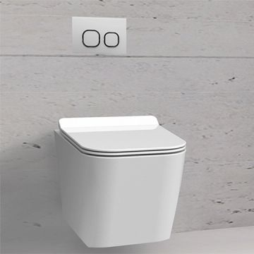 Concealed Cistern Toilet - Glass Flush Plate (White) by JUSTIME - view 3