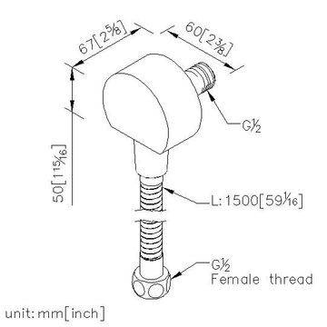 Series - Supply Elbow W/5cm Nipple W/150cm Hose by JUSTIME - view 5