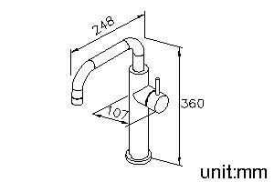 Still One Series - Kitchen Faucet (Brass) by JUSTIME - view 5