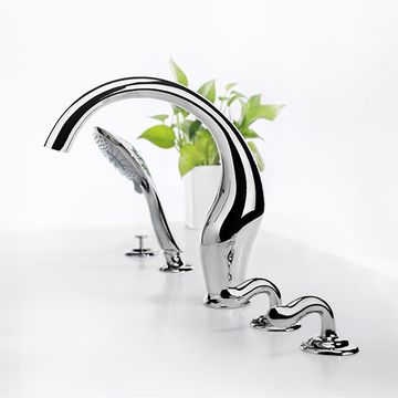 Two-Handle Bathtub Faucet W/Diverter & Hand Shower by JUSTIME - view 6