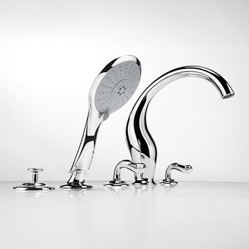 Two-Handle Bathtub Faucet W/Diverter & Hand Shower by JUSTIME - view 7