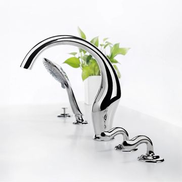 Two-Handle Bathtub Faucet W/Diverter & Hand Shower by JUSTIME - view 4