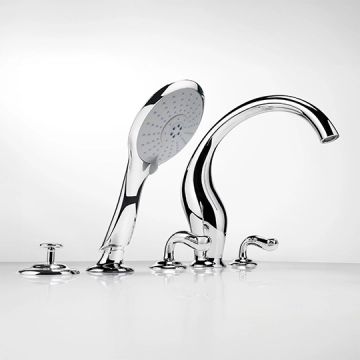Two-Handle Bathtub Faucet W/Diverter & Hand Shower by JUSTIME - view 3
