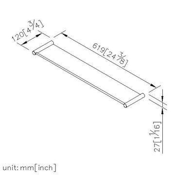 Bathroom Makeup Mirror Storage Shelf - Shelf (C/C 600mm) (Stainless Steel) by JUSTIME - view 5