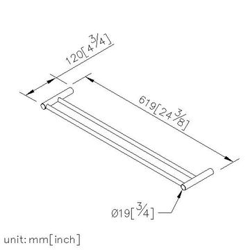 Still One Bathroom Accessories - Double Towel Bar (600mm) by JUSTIME - view 5