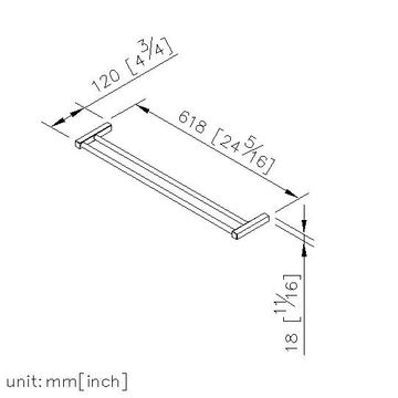 Cubic Bathroom Accessories - Double Towel Bar (600mm) by JUSTIME - view 5