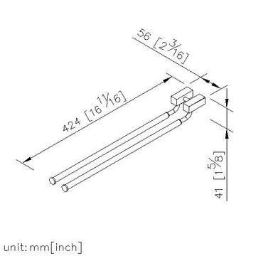 Cubic Bathroom Accessories - Swivel Double Towel Bar by JUSTIME - view 5