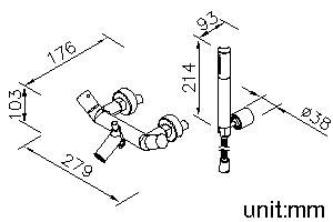 YES Series - Bath/Shower Mixer W/Hand Shower & Hose & Wall Bracket by JUSTIME - view 6
