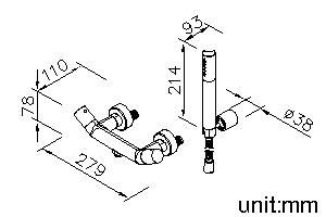 YES Series - Shower Mixer W/Hand Shower & Hose & Wall Bracket by JUSTIME - view 6